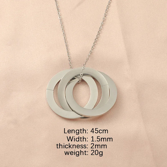Wholesale Jewelry Basic Classic Style Geometric Customization Laser Engraving Stainless Steel 18K Gold Plated Pendant Necklace