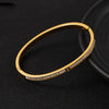 Basic Classic Style Round Titanium Steel Inlay Zircon Bangle