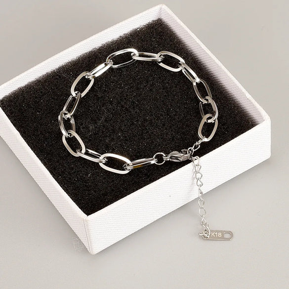 Basic Geometric 304 Stainless Steel Titanium Steel 18K Gold Plated Bracelets In Bulk