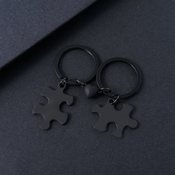 Basic Jigsaw Customization Laser Engraving 201 Stainless Steel Plating Unisex Bag Pendant Keychain
