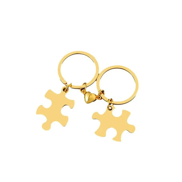 Basic Jigsaw Customization Laser Engraving 201 Stainless Steel Plating Unisex Bag Pendant Keychain