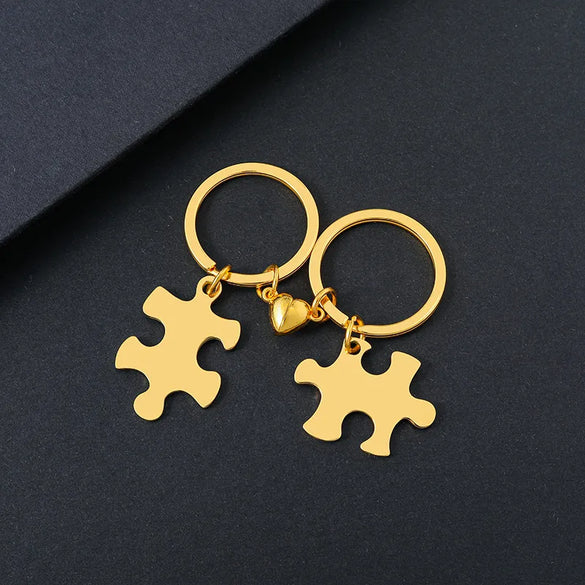 Basic Jigsaw Customization Laser Engraving 201 Stainless Steel Plating Unisex Bag Pendant Keychain