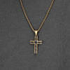 Basic Modern Style Classic Style Cross Titanium Steel Plating Inlay Solid Carbon Fiber Men'S Pendant Necklace