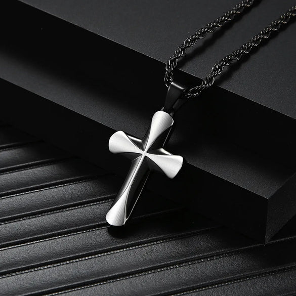 Basic Modern Style Classic Style Geometric Cross Titanium Steel Plating Men'S Pendant Necklace