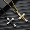 Basic Modern Style Classic Style Geometric Cross Titanium Steel Plating Men'S Pendant Necklace