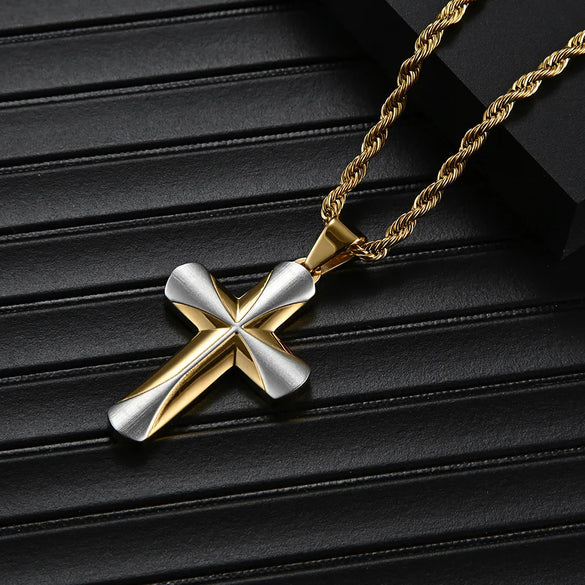 Basic Modern Style Classic Style Geometric Cross Titanium Steel Plating Men'S Pendant Necklace