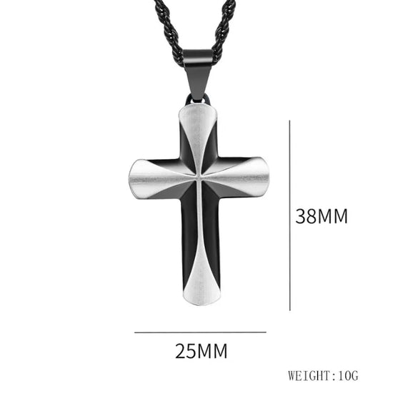 Basic Modern Style Classic Style Geometric Cross Titanium Steel Plating Men'S Pendant Necklace