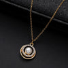 Basic Modern Style Classic Style Round Alloy Inlay Artificial Pearls Zircon Women's Pendant Necklace