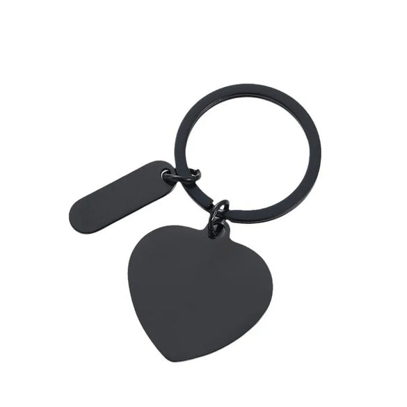 Basic Modern Style Customization Laser Engraving Heart Shape 201 Stainless Steel Plating Unisex Bag Pendant Keychain