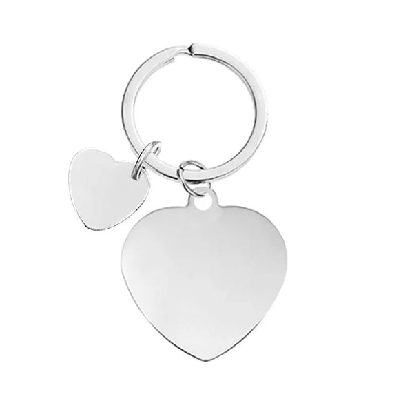Basic Modern Style Customization Laser Engraving Heart Shape 201 Stainless Steel Plating Unisex Bag Pendant Keychain