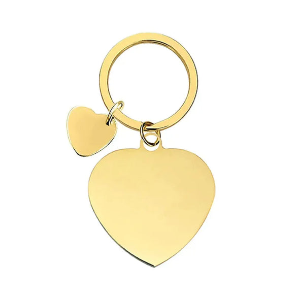 Basic Modern Style Customization Laser Engraving Heart Shape 201 Stainless Steel Plating Unisex Bag Pendant Keychain
