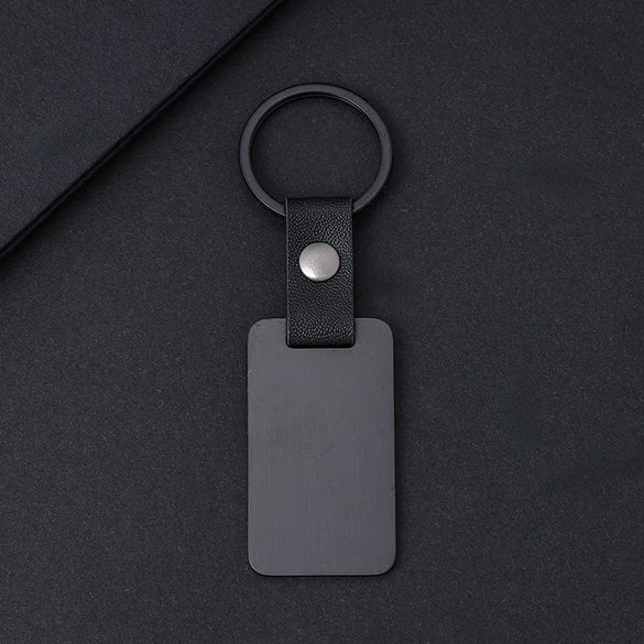 Basic Modern Style Geometric Customization Laser Engraving 201 Stainless Steel Pu Leather Plating Unisex Bag Pendant Keychain