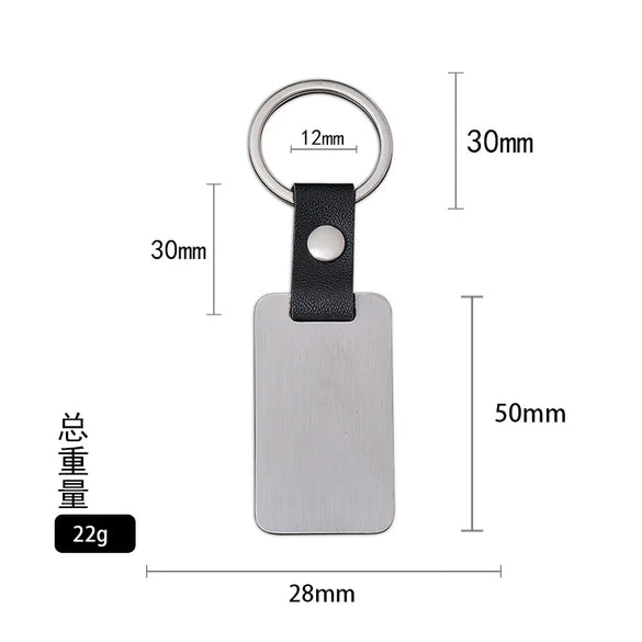 Basic Modern Style Geometric Customization Laser Engraving 201 Stainless Steel Pu Leather Plating Unisex Bag Pendant Keychain