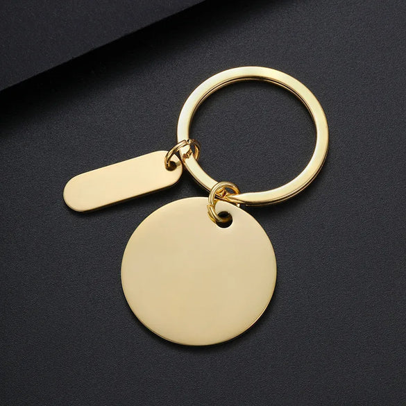 Basic Modern Style Geometric Customization Laser Engraving Metal Plating Unisex Bag Pendant Keychain