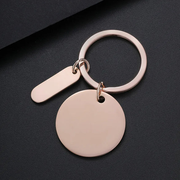 Basic Modern Style Geometric Customization Laser Engraving Metal Plating Unisex Bag Pendant Keychain