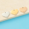 1 Piece Titanium Steel Zircon 18K Gold Plated Customization Laser Engraving Heart Shape