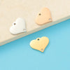 1 Piece Titanium Steel Zircon 18K Gold Plated Customization Laser Engraving Heart Shape