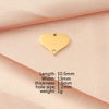 1 Piece Titanium Steel Zircon 18K Gold Plated Customization Laser Engraving Heart Shape