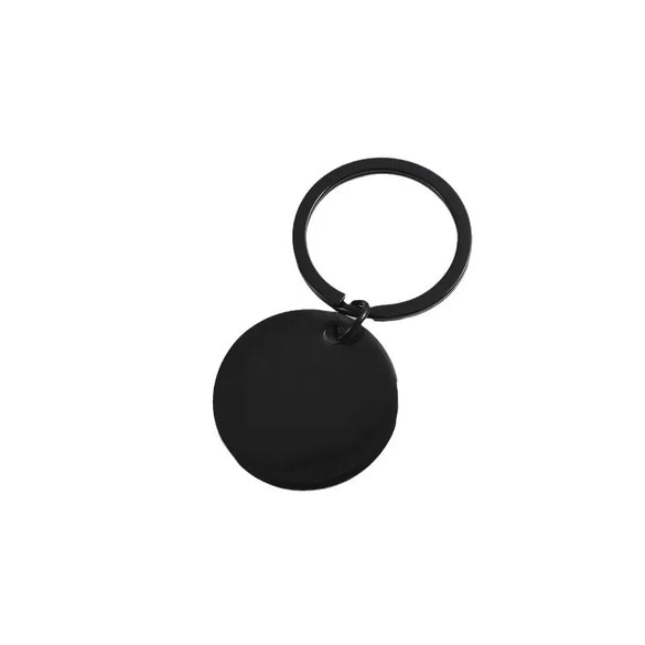 Basic Modern Style Round Customization Laser Engraving 201 Stainless Steel Plating Unisex Bag Pendant Keychain
