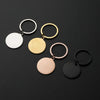 Basic Modern Style Round Customization Laser Engraving 201 Stainless Steel Plating Unisex Bag Pendant Keychain