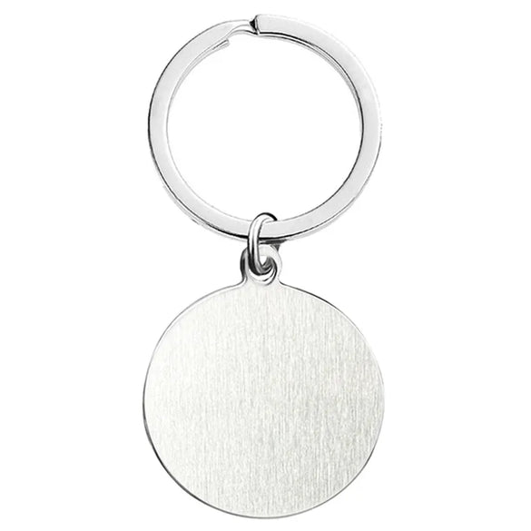 Basic Modern Style Round Customization Laser Engraving 201 Stainless Steel Plating Unisex Bag Pendant Keychain