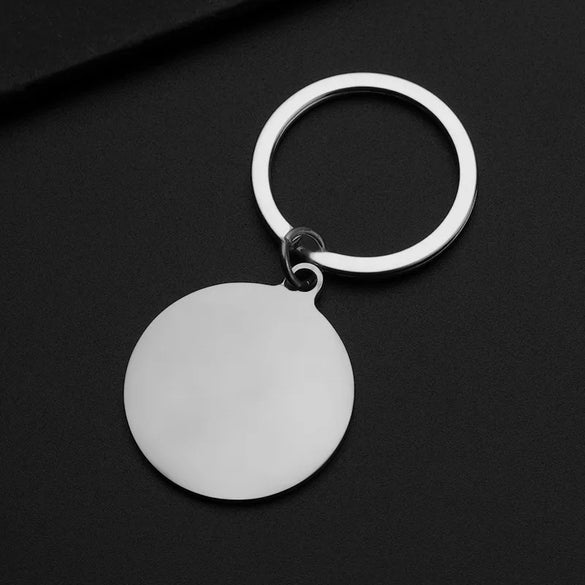 Basic Modern Style Round Customization Laser Engraving 201 Stainless Steel Plating Unisex Bag Pendant Keychain