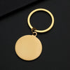 Basic Modern Style Round Customization Laser Engraving 201 Stainless Steel Plating Unisex Bag Pendant Keychain