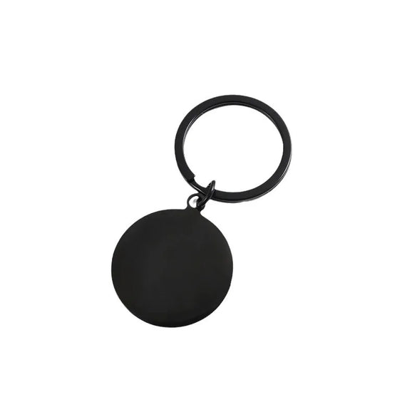 Basic Modern Style Round Customization Laser Engraving 201 Stainless Steel Plating Unisex Bag Pendant Keychain