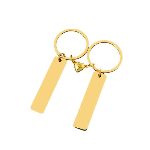 Basic Modern Style Simple Style Customization Laser Engraving Long Strip 201 Stainless Steel Plating Unisex Bag Pendant Keychain