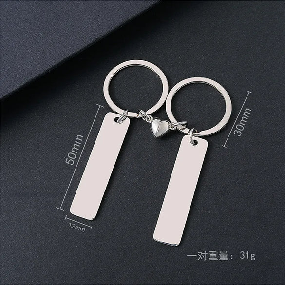 Basic Modern Style Simple Style Customization Laser Engraving Long Strip 201 Stainless Steel Plating Unisex Bag Pendant Keychain