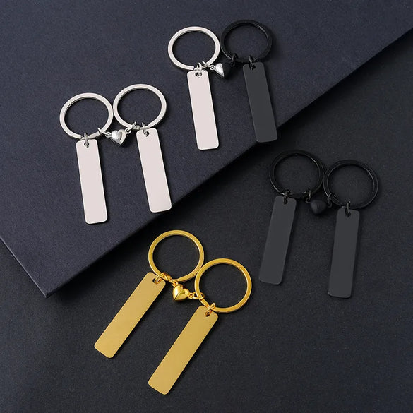 Basic Modern Style Simple Style Customization Laser Engraving Long Strip 201 Stainless Steel Plating Unisex Bag Pendant Keychain