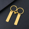 Basic Modern Style Simple Style Customization Laser Engraving Long Strip 201 Stainless Steel Plating Unisex Bag Pendant Keychain