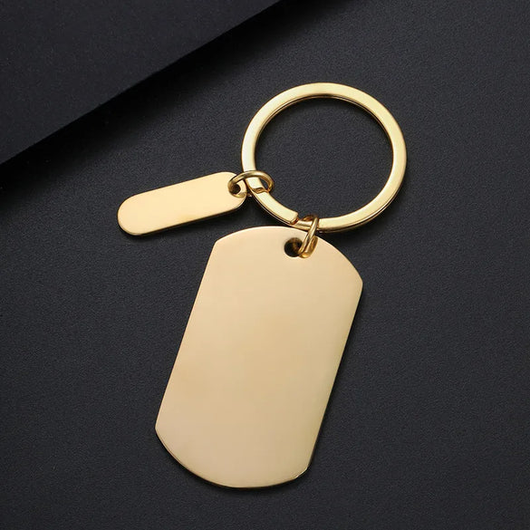 Basic Modern Style Simple Style Geometric Customization Laser Engraving 201 Stainless Steel Plating Unisex Bag Pendant Keychain