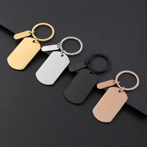 Basic Modern Style Simple Style Geometric Customization Laser Engraving 201 Stainless Steel Plating Unisex Bag Pendant Keychain