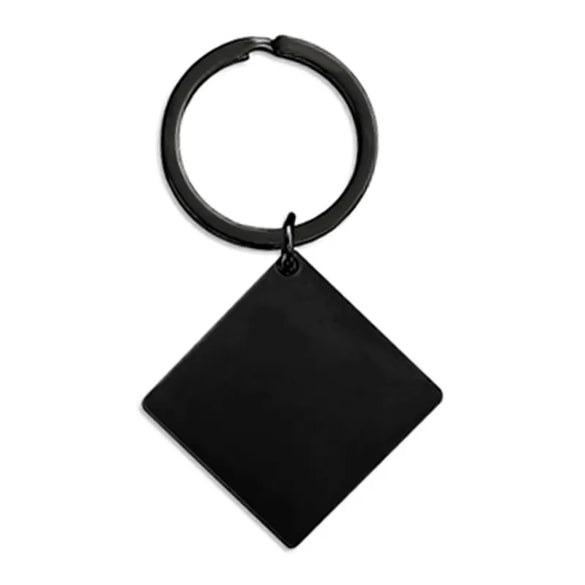 Basic Modern Style Square Customization Laser Engraving 201 Stainless Steel Unisex Bag Pendant Keychain