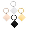 Basic Modern Style Square Customization Laser Engraving 201 Stainless Steel Unisex Bag Pendant Keychain