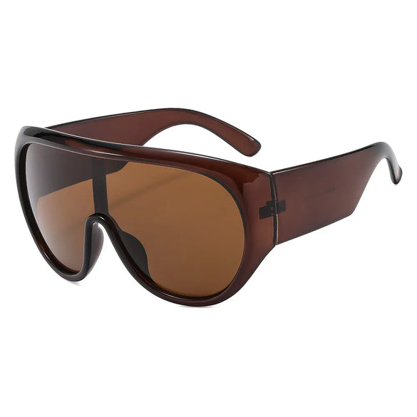 Basic Retro Solid Color Pc Special-Shaped Mirror Full Frame Women'S Sunglasses