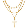 Basic Simple Style Classic Style Cross Alloy Wholesale Three Layer Necklace