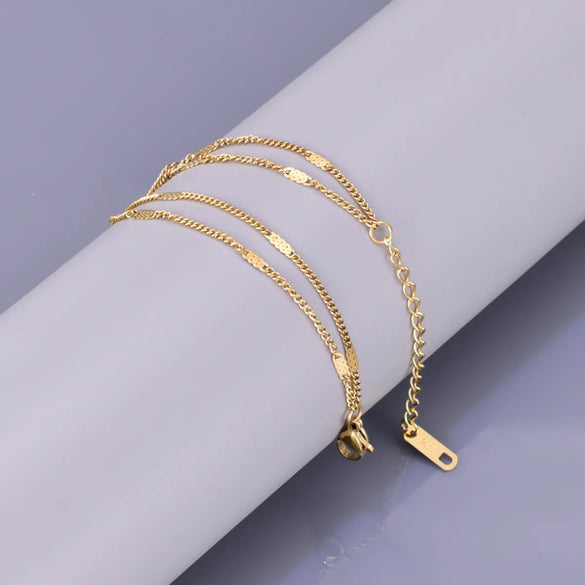 Basic Simple Style Classic Style Solid Color 304 Stainless Steel Titanium Steel 18K Gold Plated Bracelets In Bulk