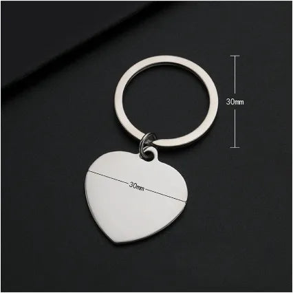 Basic Simple Style Customization Laser Engraving Heart Shape 201 Stainless Steel Plating Unisex Bag Pendant Keychain