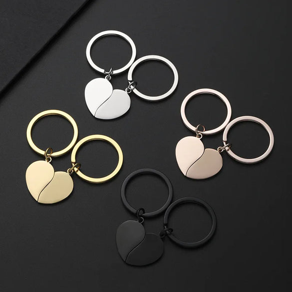 Basic Simple Style Customization Laser Engraving Heart Shape 201 Stainless Steel Unisex Bag Pendant Keychain