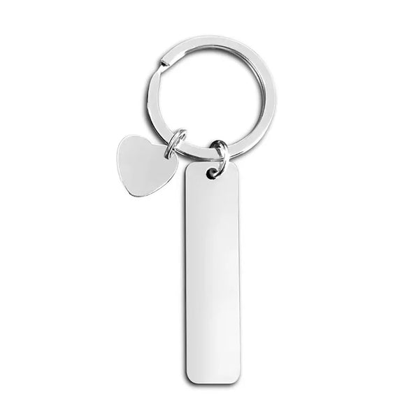 Basic Simple Style Customization Laser Engraving Long Strip 201 Stainless Steel Plating Unisex Bag Pendant Keychain