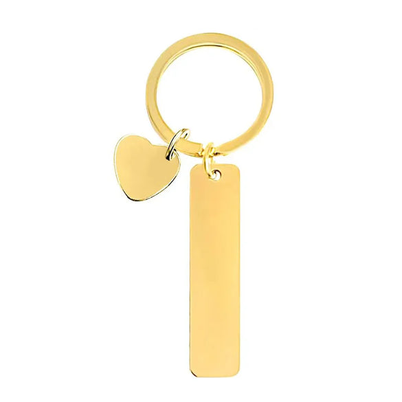 Basic Simple Style Customization Laser Engraving Long Strip 201 Stainless Steel Plating Unisex Bag Pendant Keychain