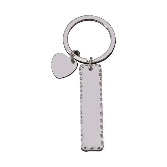 Basic Simple Style Customization Laser Engraving Long Strip 201 Stainless Steel Plating Unisex Bag Pendant Keychain