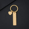 Basic Simple Style Customization Laser Engraving Long Strip 201 Stainless Steel Plating Unisex Bag Pendant Keychain