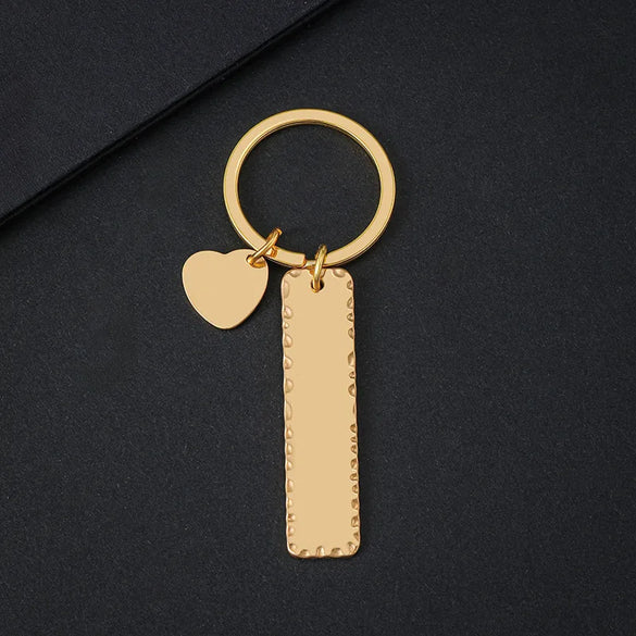 Basic Simple Style Customization Laser Engraving Long Strip 201 Stainless Steel Plating Unisex Bag Pendant Keychain