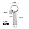 Basic Simple Style Customization Laser Engraving Long Strip 201 Stainless Steel Plating Unisex Bag Pendant Keychain
