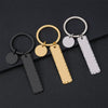 Basic Simple Style Customization Laser Engraving Long Strip 201 Stainless Steel Plating Unisex Bag Pendant Keychain