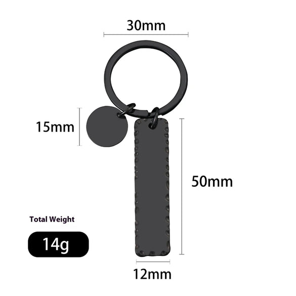 Basic Simple Style Customization Laser Engraving Long Strip 201 Stainless Steel Plating Unisex Bag Pendant Keychain