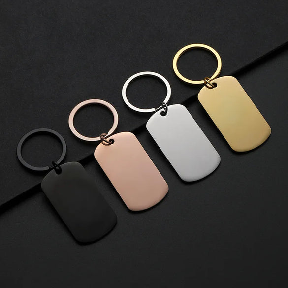 Basic Simple Style Geometric Customization Laser Engraving 201 Stainless Steel Plating Unisex Bag Pendant Keychain